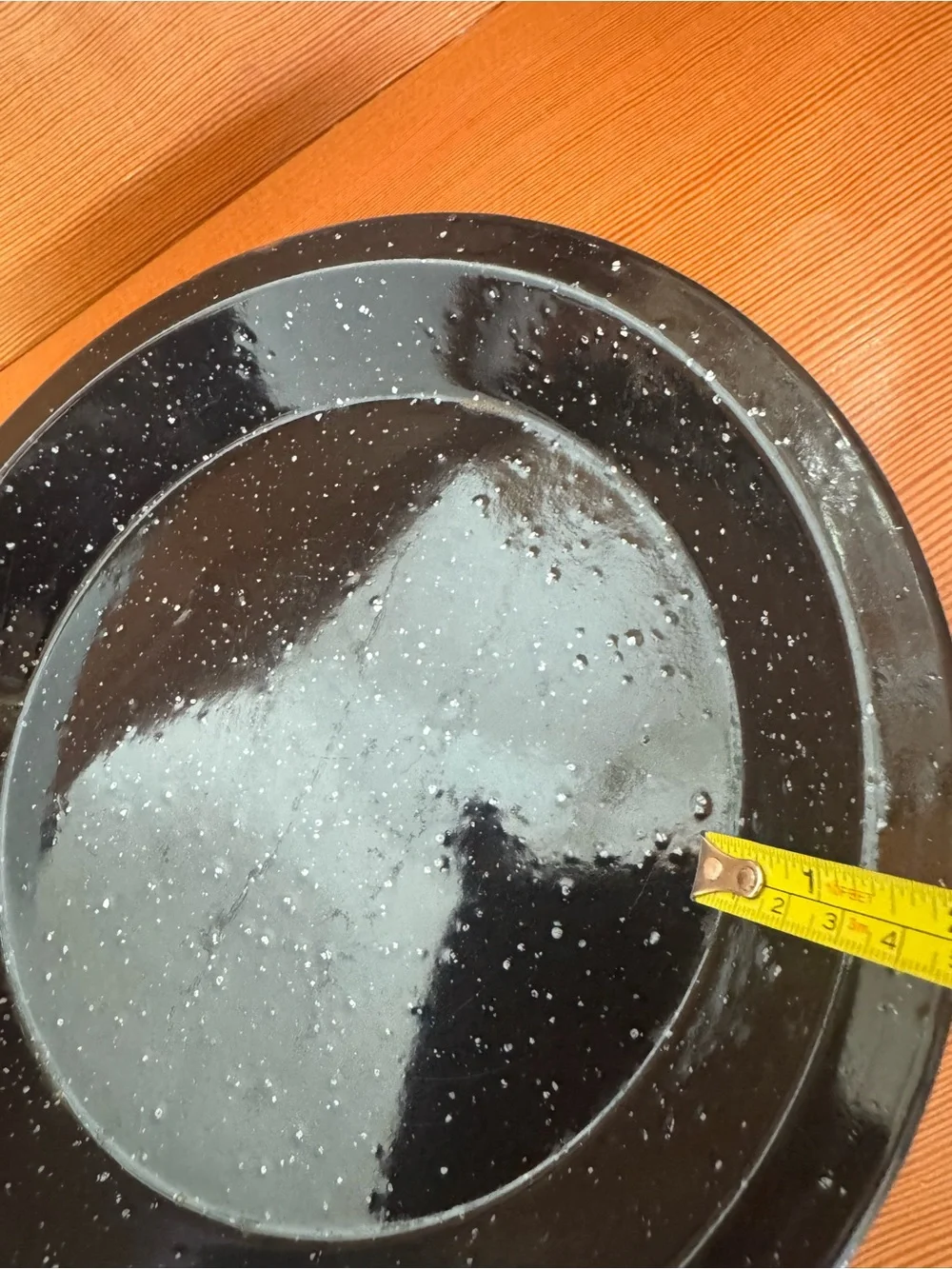 VTG Black Speckled Enamelware Plates - Set of 2 for camping, outdoor, travel